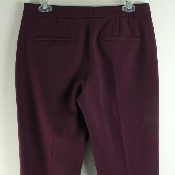 Hugo Boss Atiluna Burgundy Slim Fit Mid Rise Trouser Ankle Pants IT 40 US 4 NWT - Picture 4 of 6